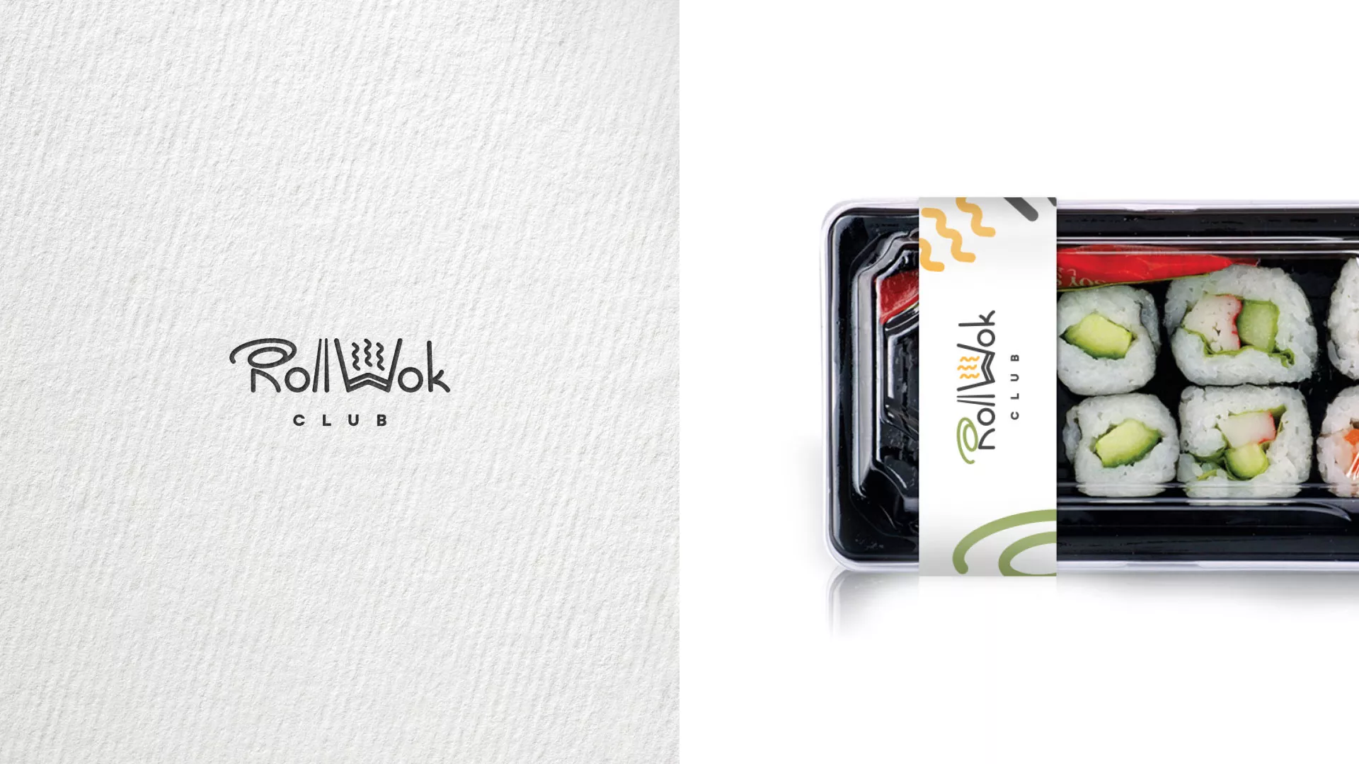 Разработка наклеек для суши-бара «Roll Wok Club» в Фатеже